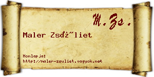 Maler Zsüliet névjegykártya